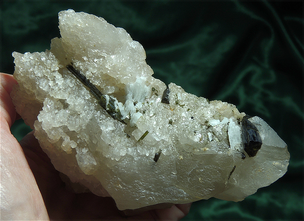 Elestial and Intricate Changeling DT Quartz with Green Tourmaline