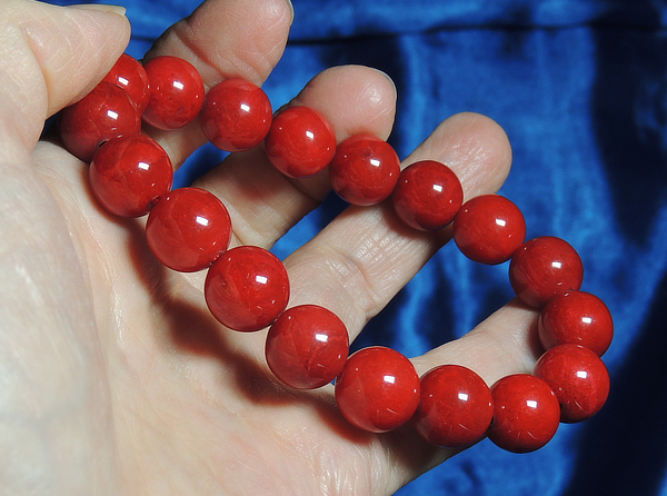 Colorful Indonesian Red Coral Bracelet