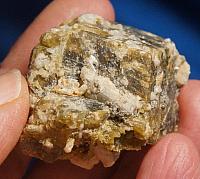 Large, Natural Golden-Brown Siderite Cube with Calcite